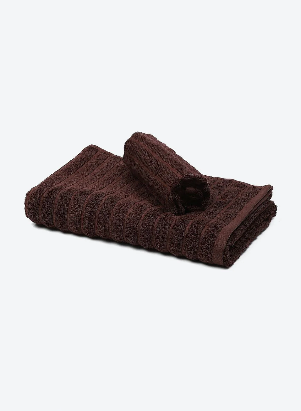 Brown Cotton 525 GSM Towel Set Pack of 2 (1 Bath & 1 Hand Towel) - Image 3