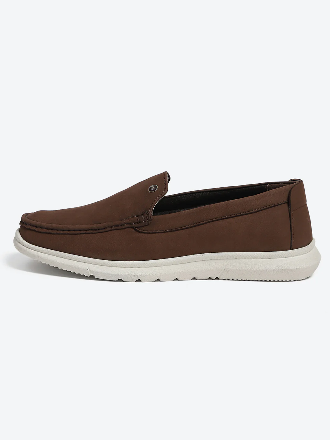 Monte Carlo Brown Light Weight Nu Buck Leather Casual Slip on Loafers for Men - Image 4