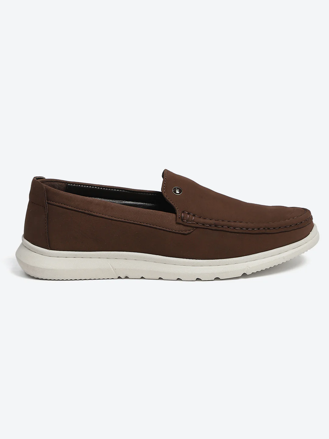 Monte Carlo Brown Light Weight Nu Buck Leather Casual Slip on Loafers for Men - Image 5