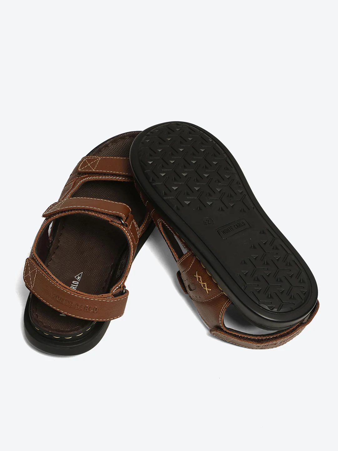 Monte Carlo Brown Velcro Adjustable Sporty Look I Daily Use Walking & Outdoor I Casual Floater Sandals for Men - Image 5
