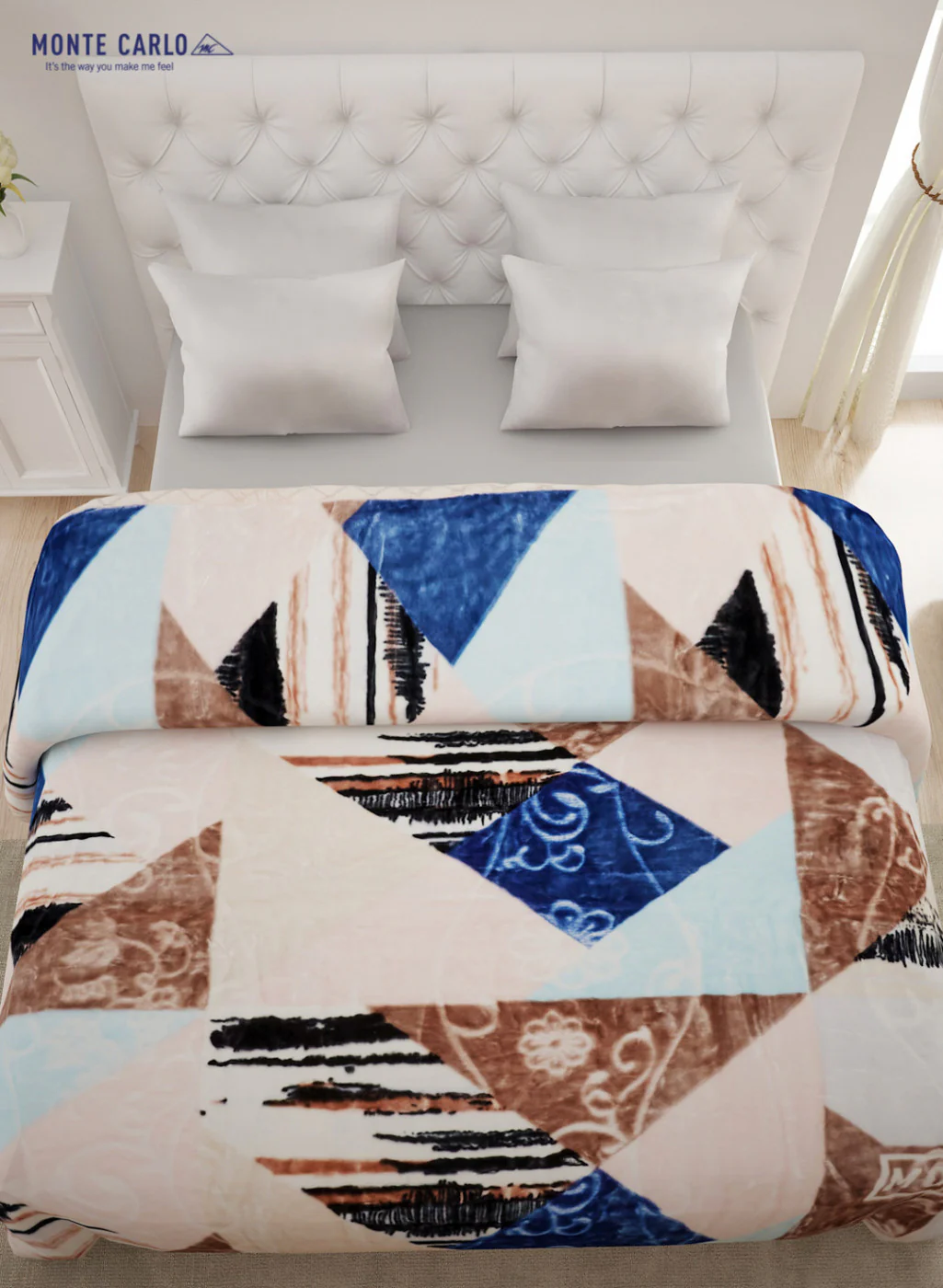 Double Bed Multicolor Mink Blanket - 2 Ply - Image 3