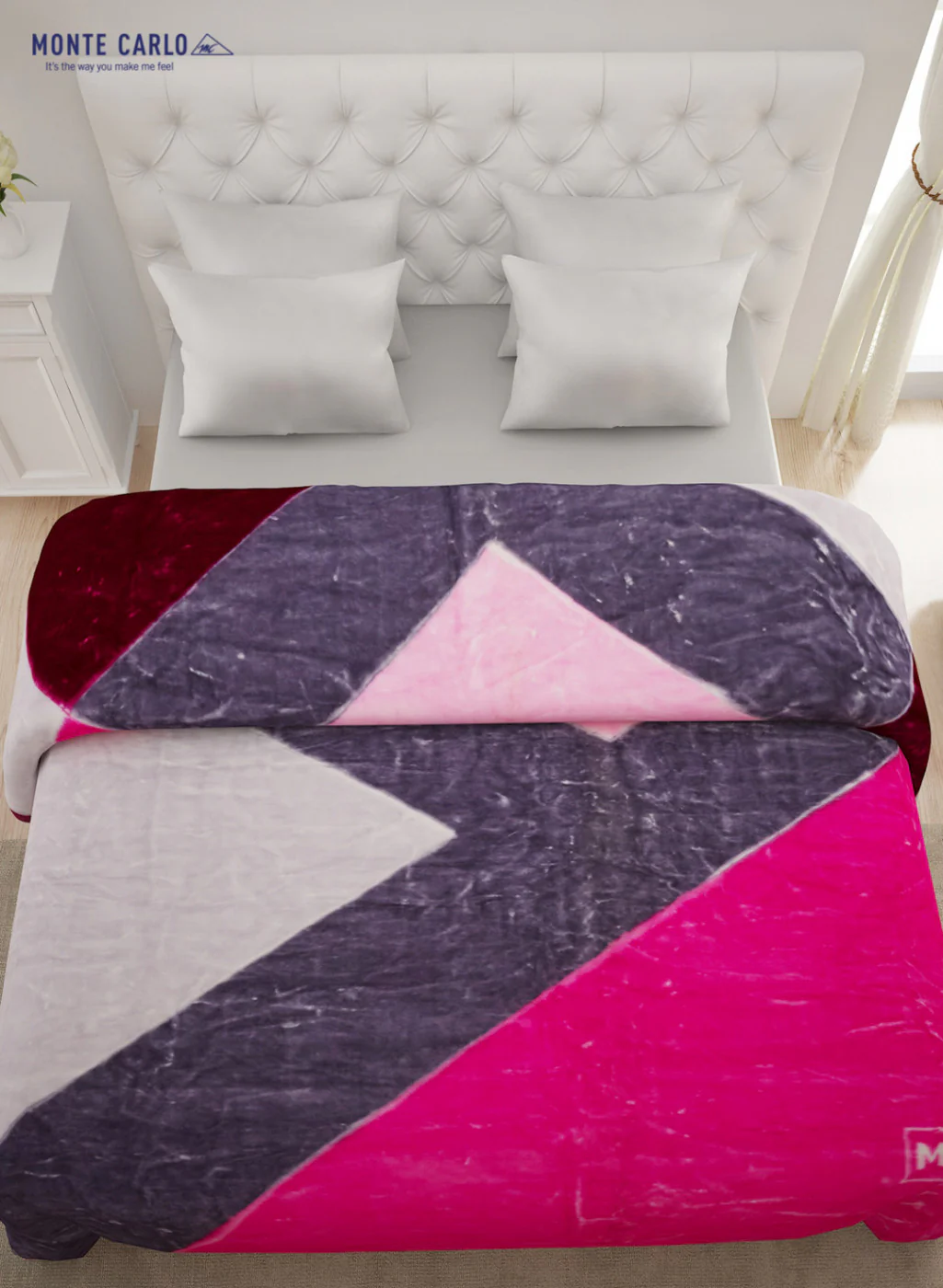 Double Bed Multicolor Mink Blanket - 2 Ply - Image 3