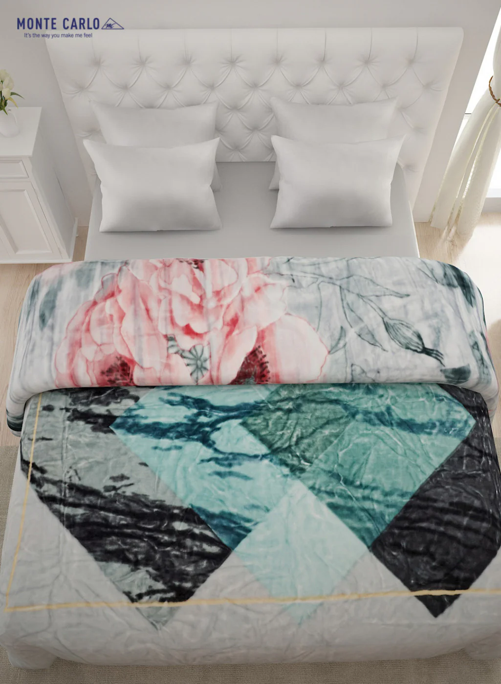 Double Bed Multicolor Mink Blanket - 2 Ply - Image 4