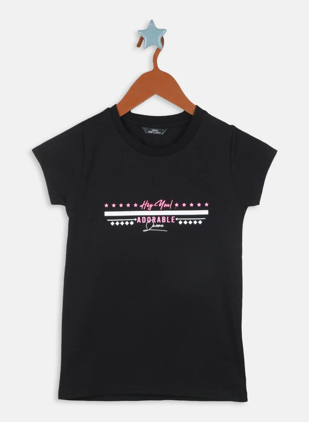 Girls Black Printed Top
