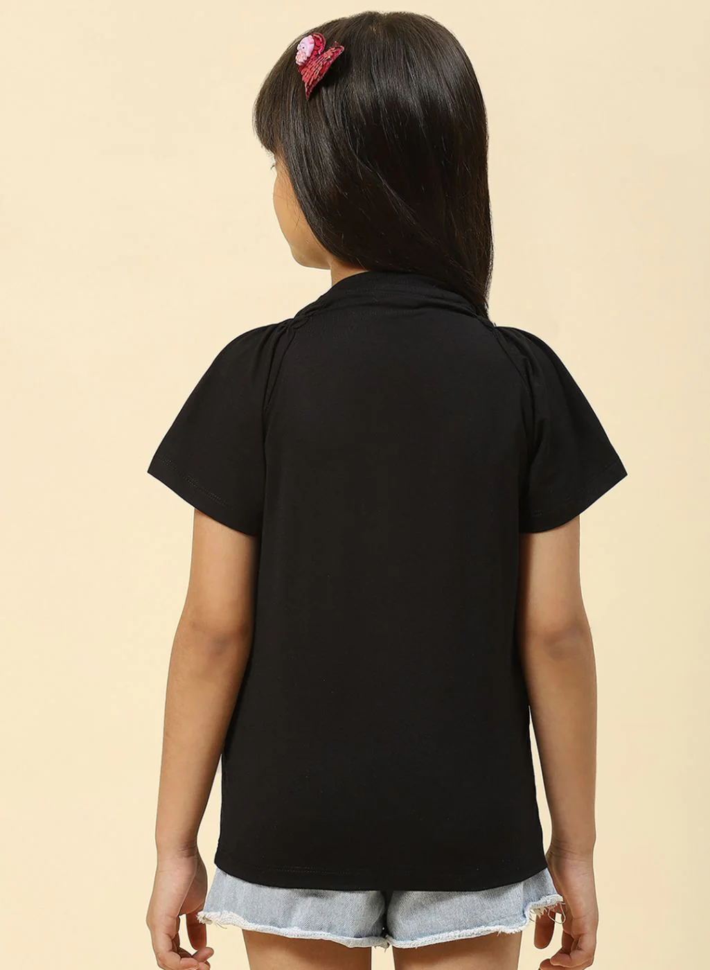 Girls Black Printed Top - Image 5