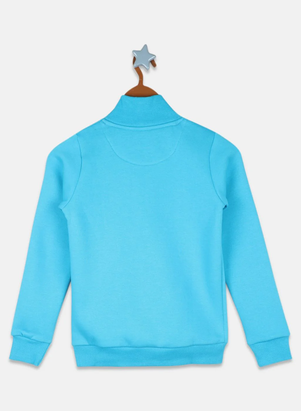 Girls Blue Solid Sweatshirt - Image 2