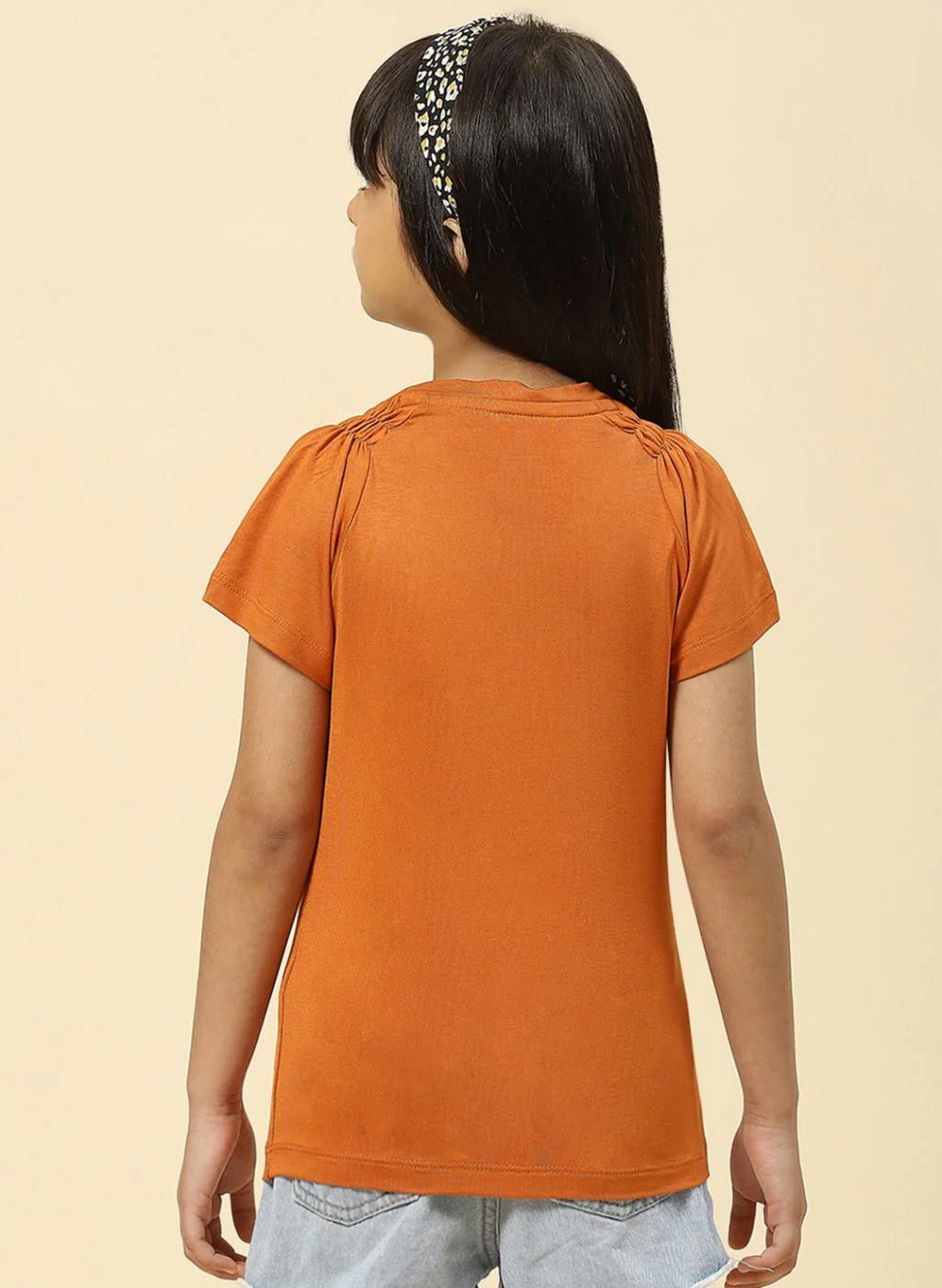 Girls Brown Printed Top - Image 5