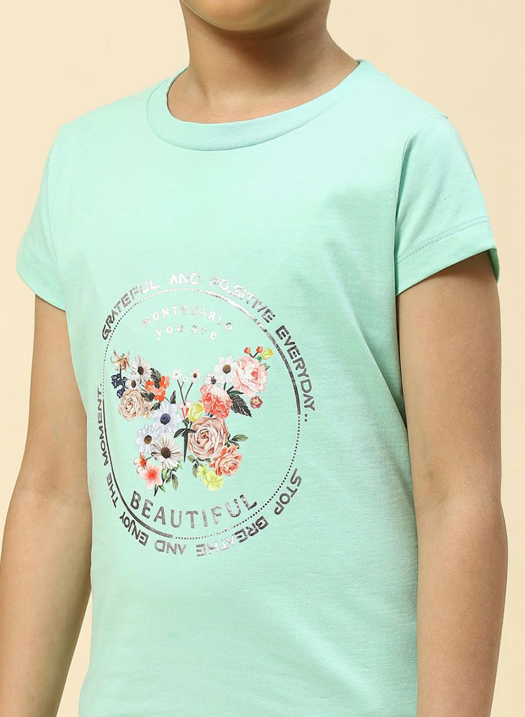 Girls Green Printed Top - Image 6