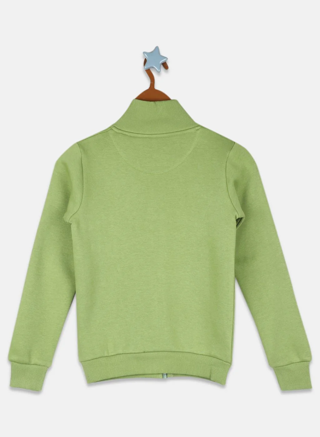 Girls Green Solid Sweatshirt - Image 2