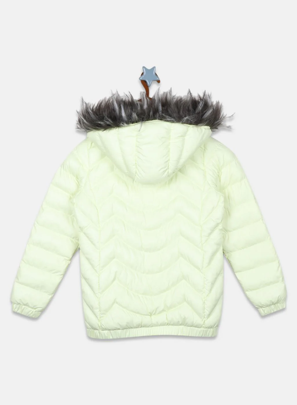 Girls Light Green Solid Jacket - Image 2