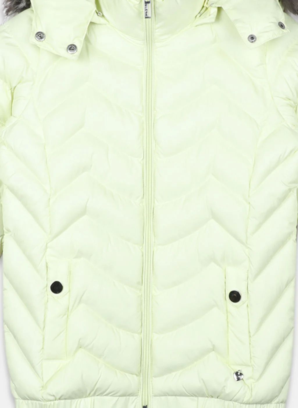 Girls Light Green Solid Jacket - Image 3
