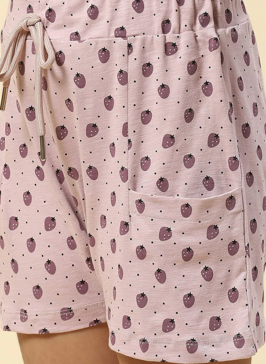 Girls Light Purple Printed Short Set - Image 8