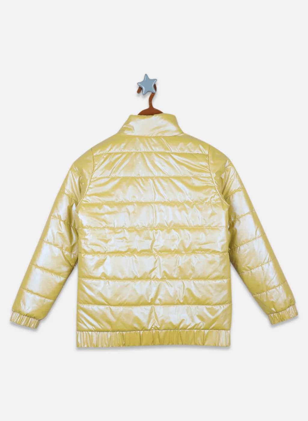 Girls Mustard Solid Jacket - Image 2