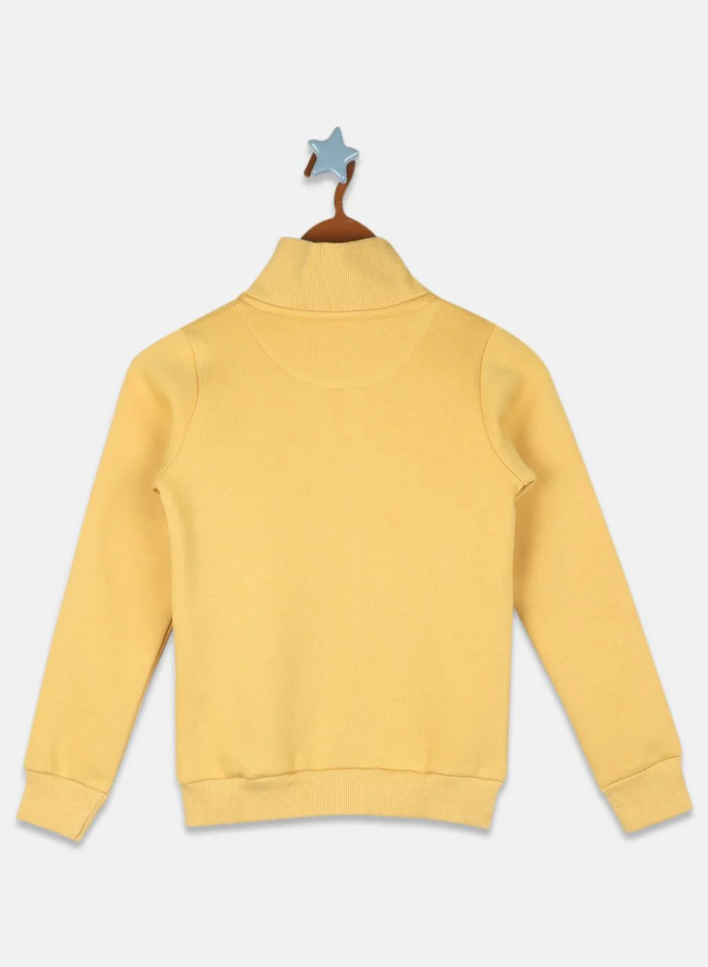 Girls Mustard Solid Sweatshirt - Image 2