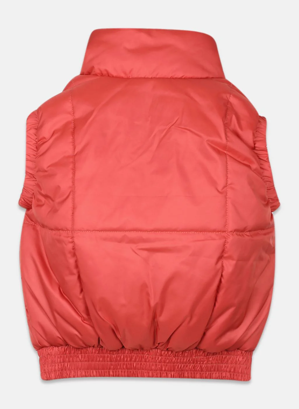 Girls Orange Solid Jacket - Image 2
