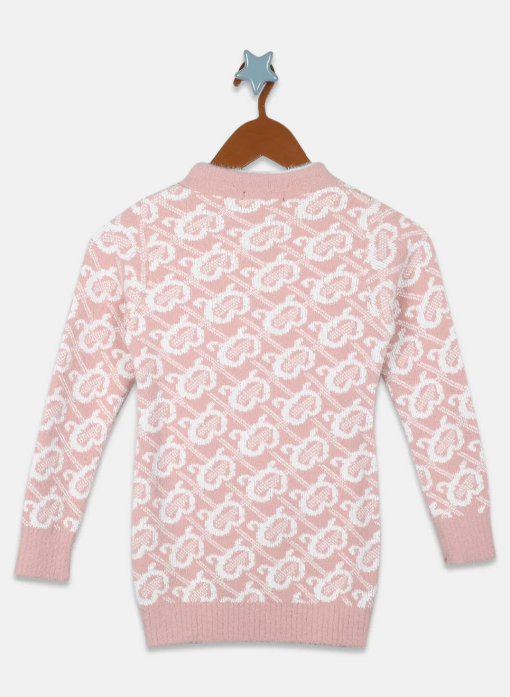 Girls Peach Jaquard Top - Image 2