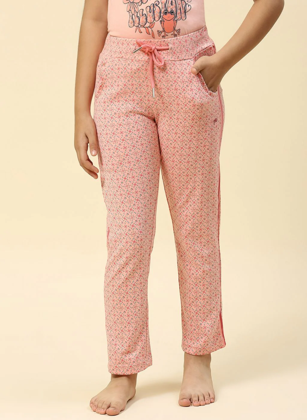 Girls Peach Regular Fit Lower - Image 2