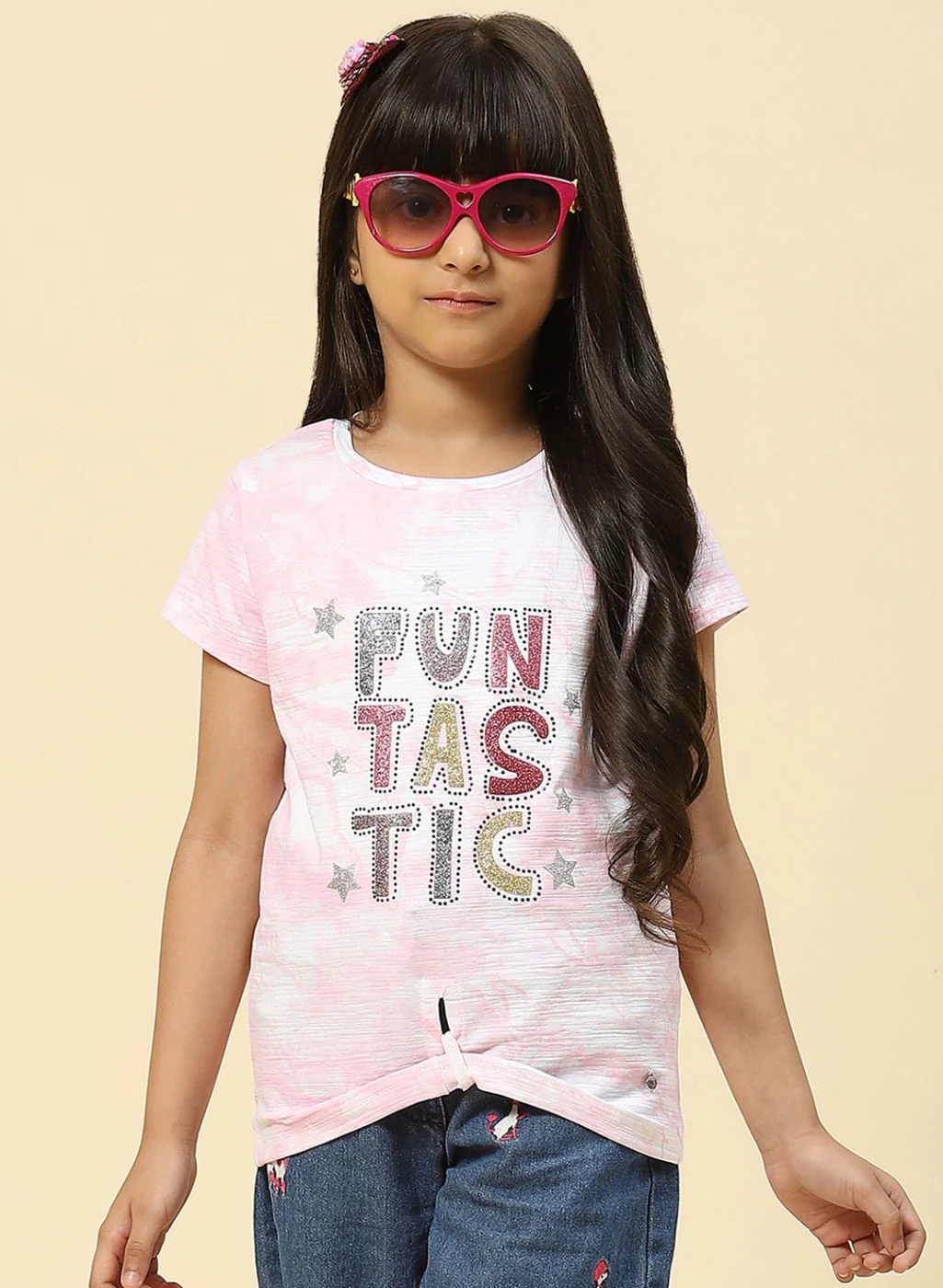 Girls Pink Printed Top - Image 2