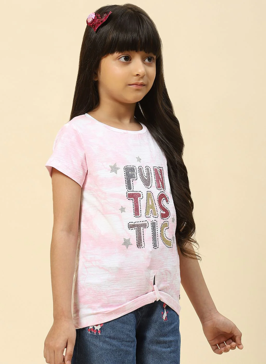 Girls Pink Printed Top - Image 4