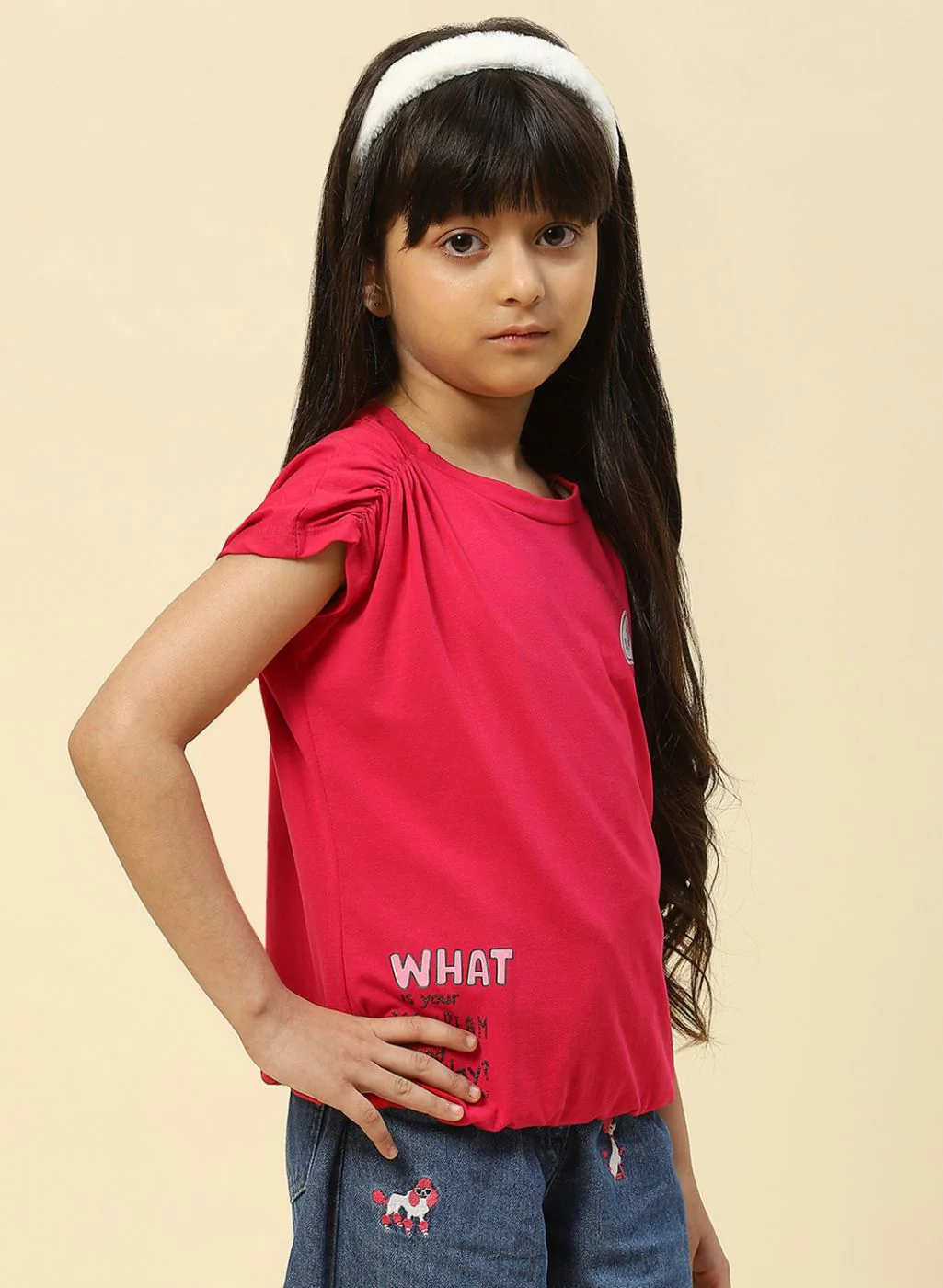 Girls Pink Printed Top - Image 4