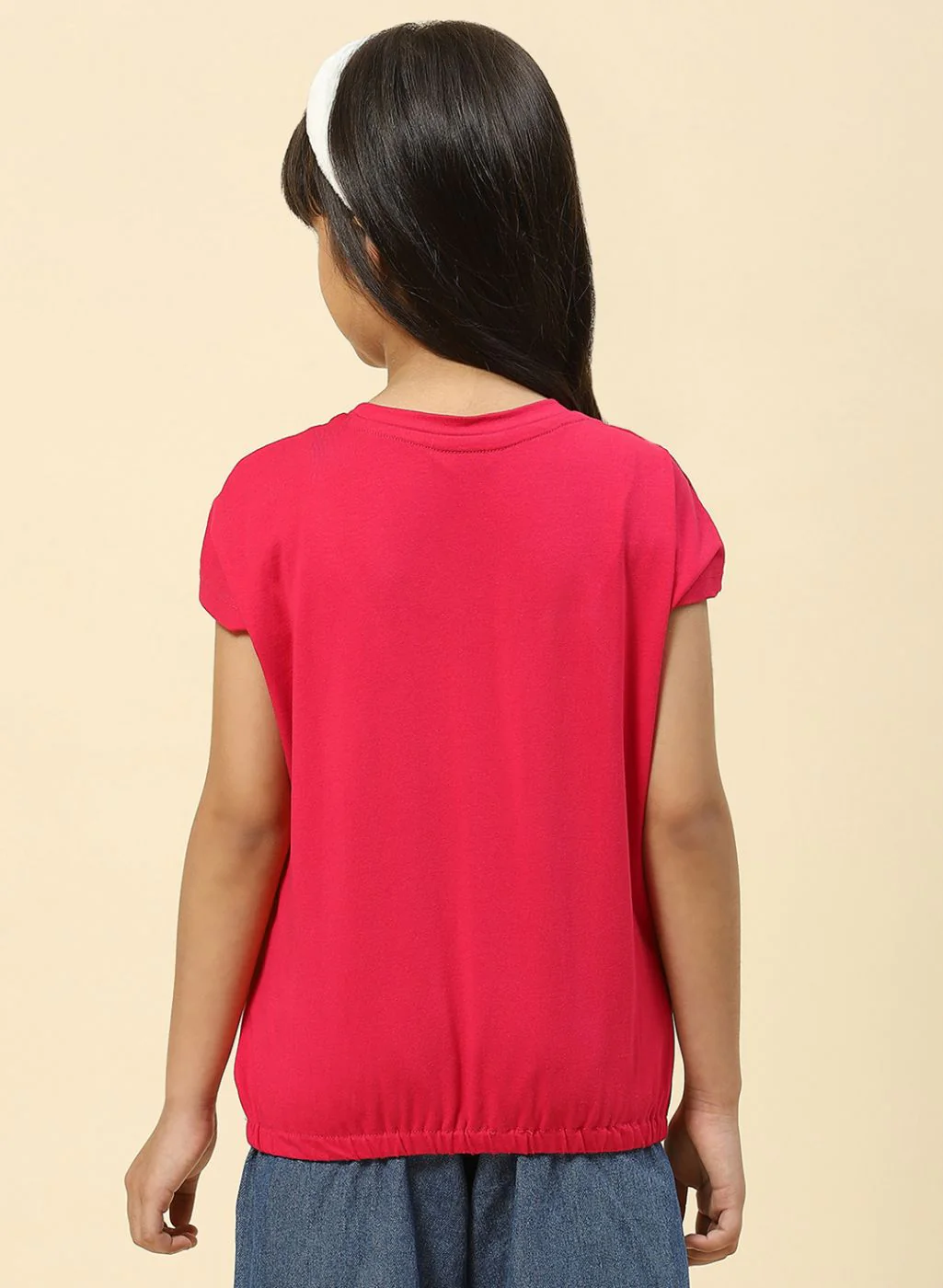Girls Pink Printed Top - Image 5