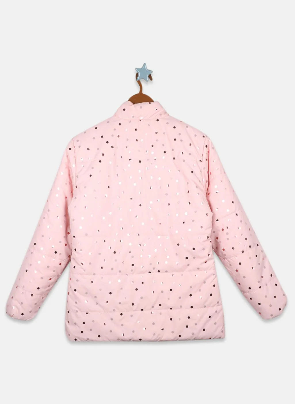 Girls Pink Reversible Printed Jacket - Image 2