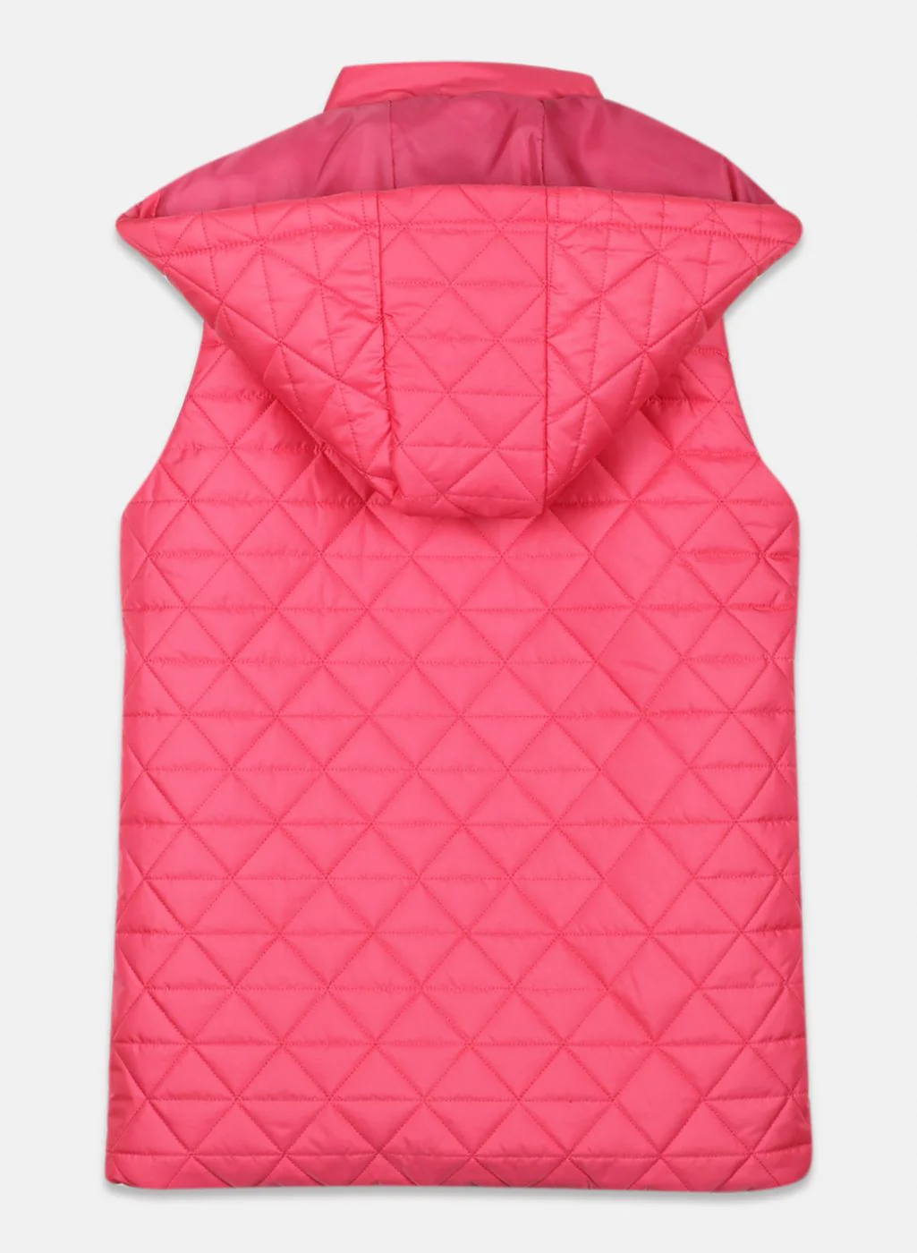 Girls Pink Solid Jacket - Image 2