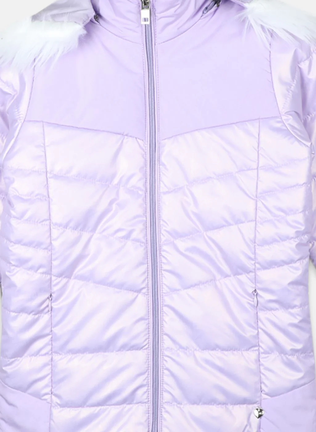 Girls Purple Printed Jacket - Image 3