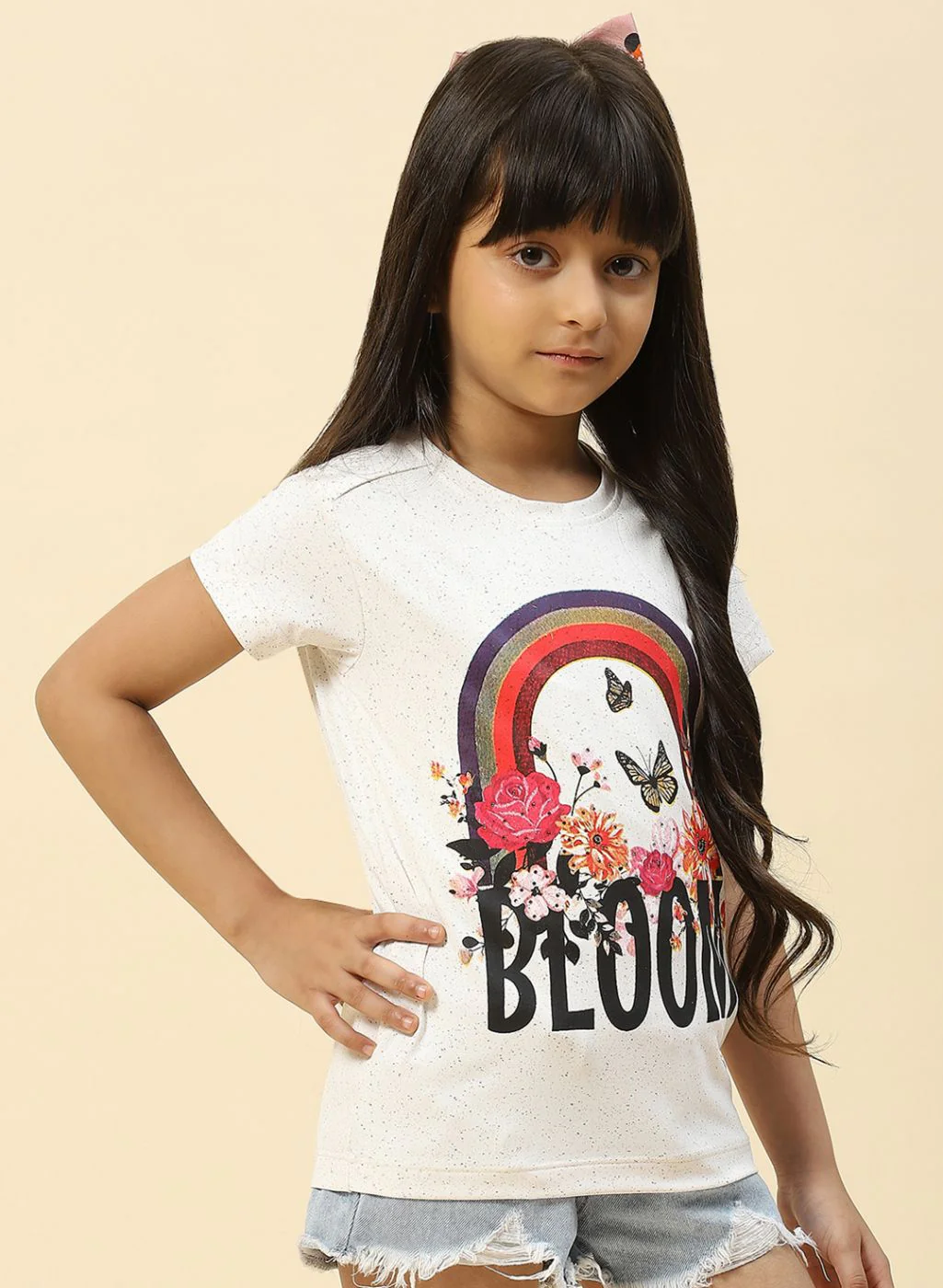 Girls White Printed Top - Image 3