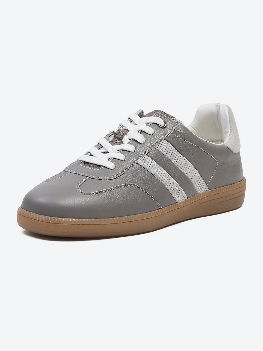 Monte Carlo Grey Smart Lace-Up Casual Sneakers for Men - Image 3