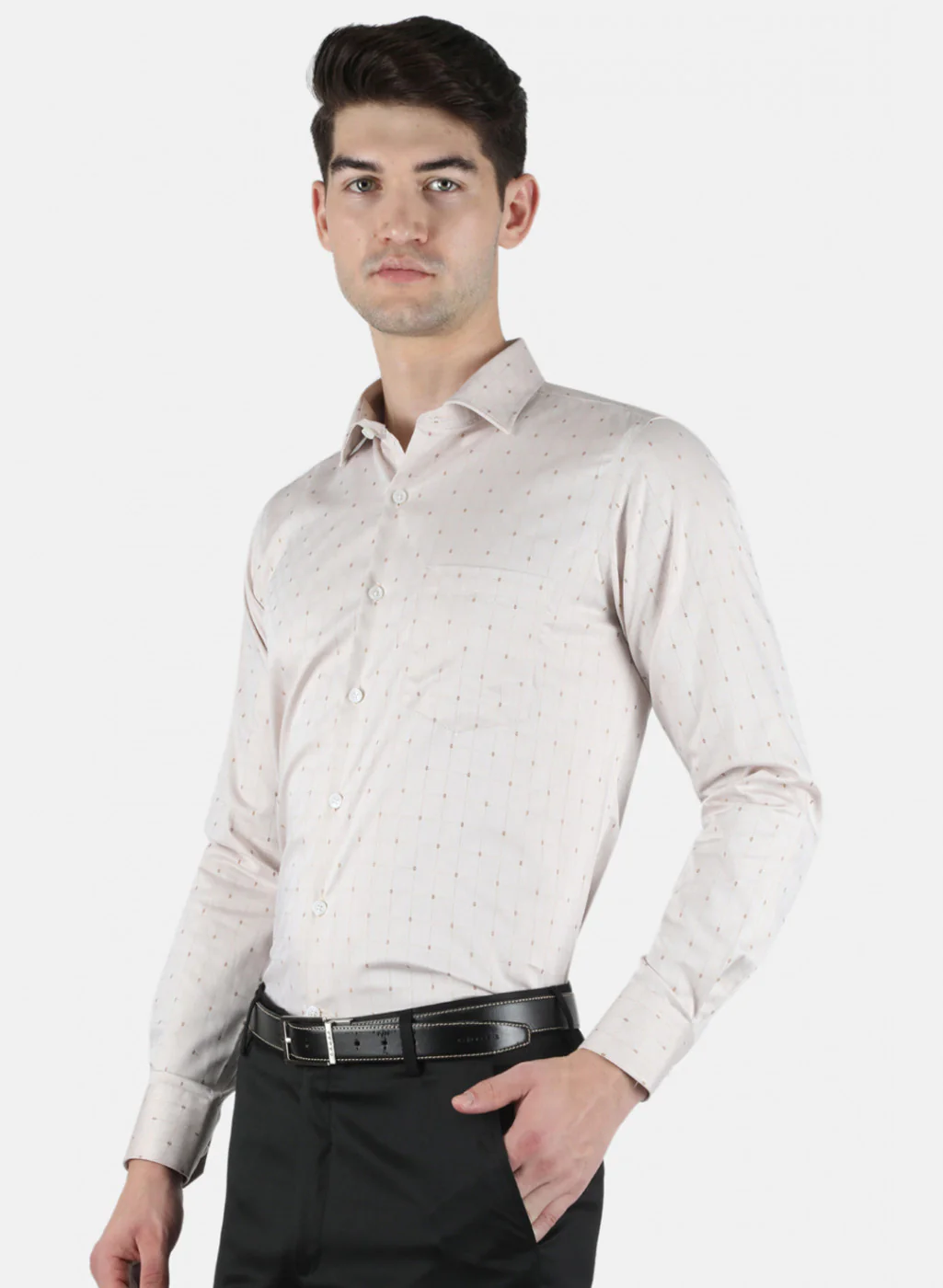 Men Beige Printed Shirt - Image 2