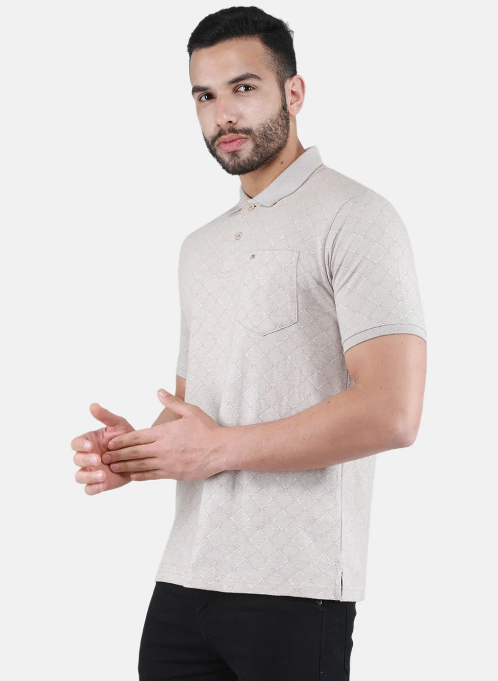 Men Beige Printed T-Shirt - Image 2