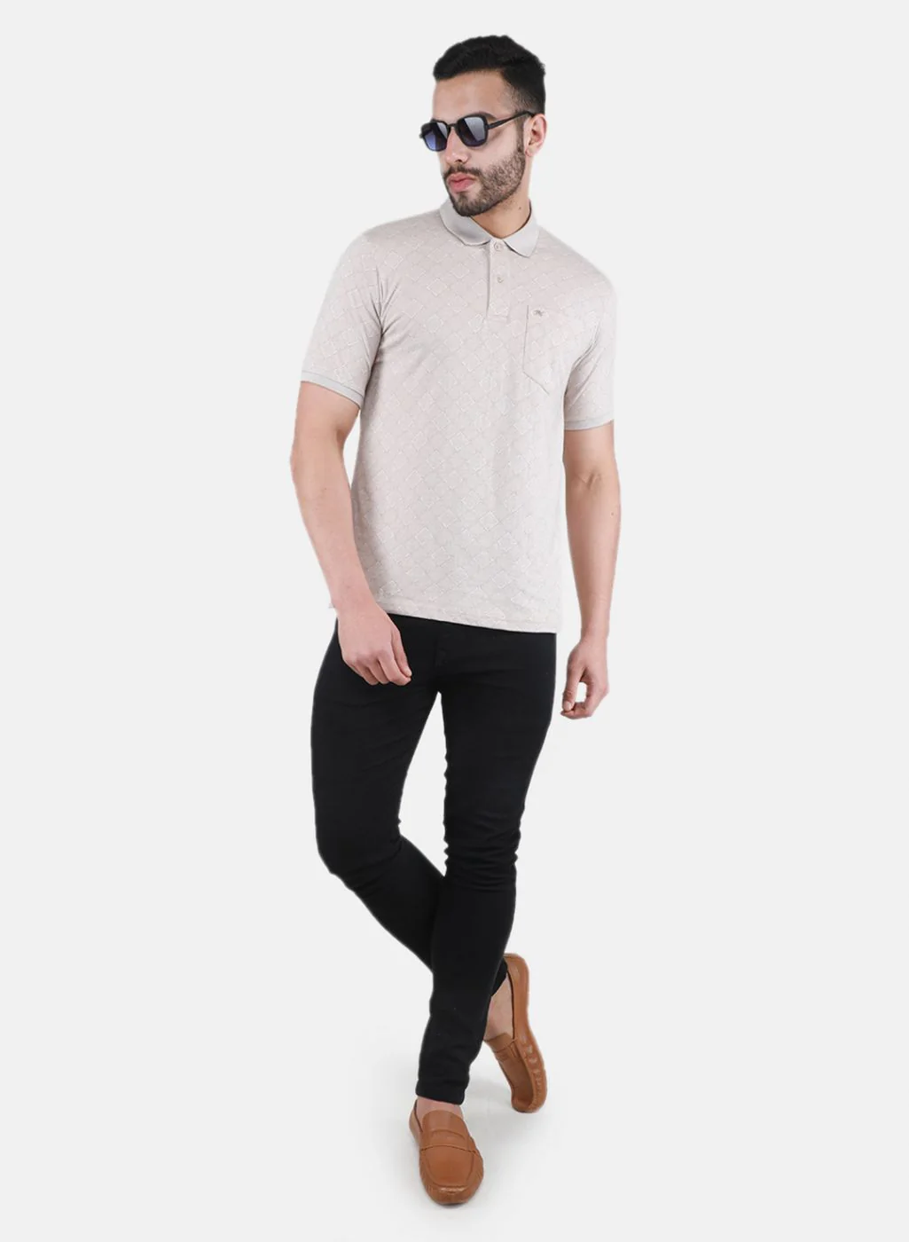 Men Beige Printed T-Shirt - Image 4