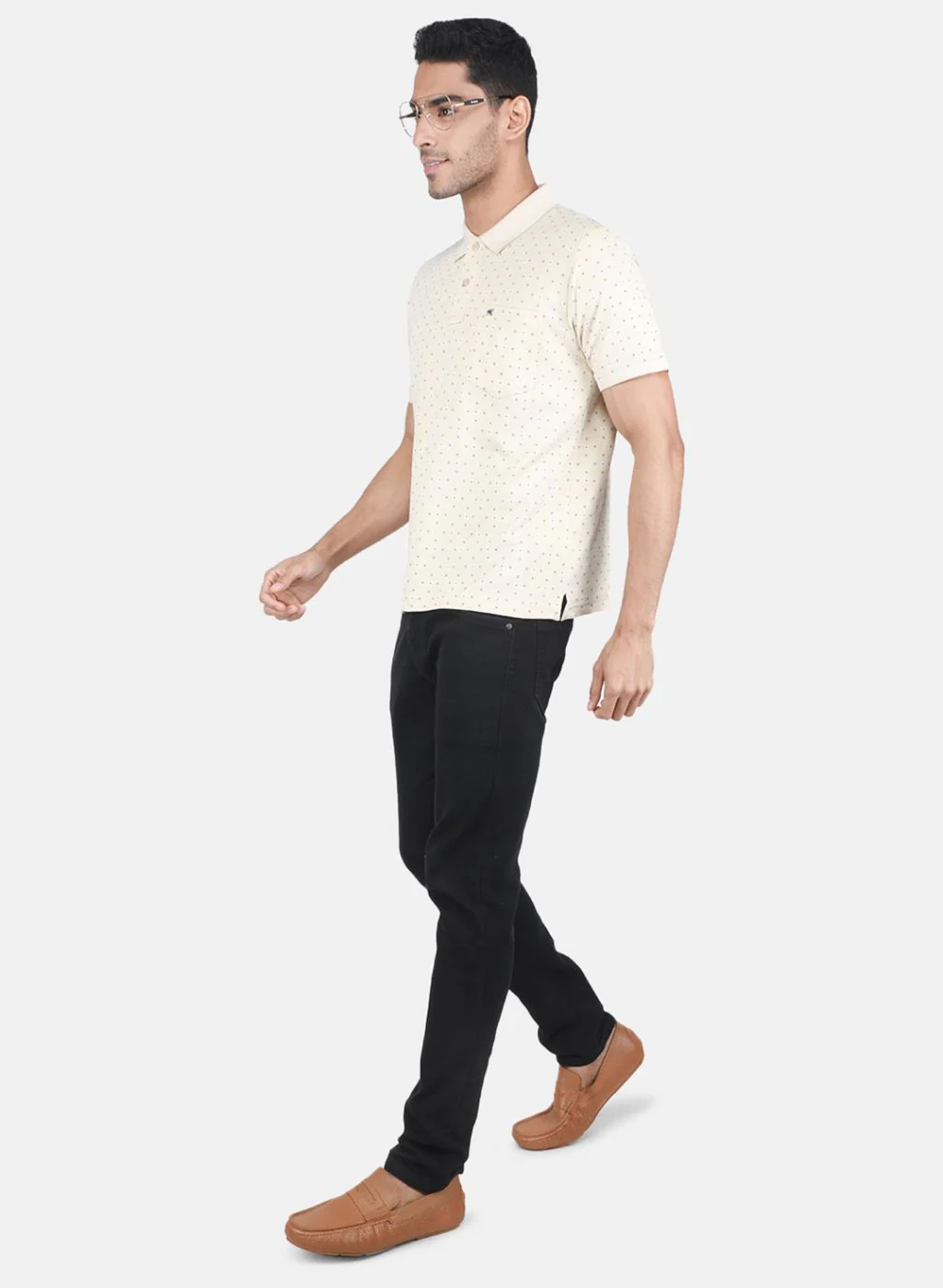 Men Beige Printed T-Shirt - Image 4