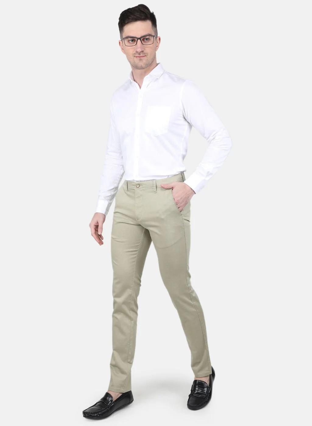 Men Beige Regular Fit Trouser - Image 4