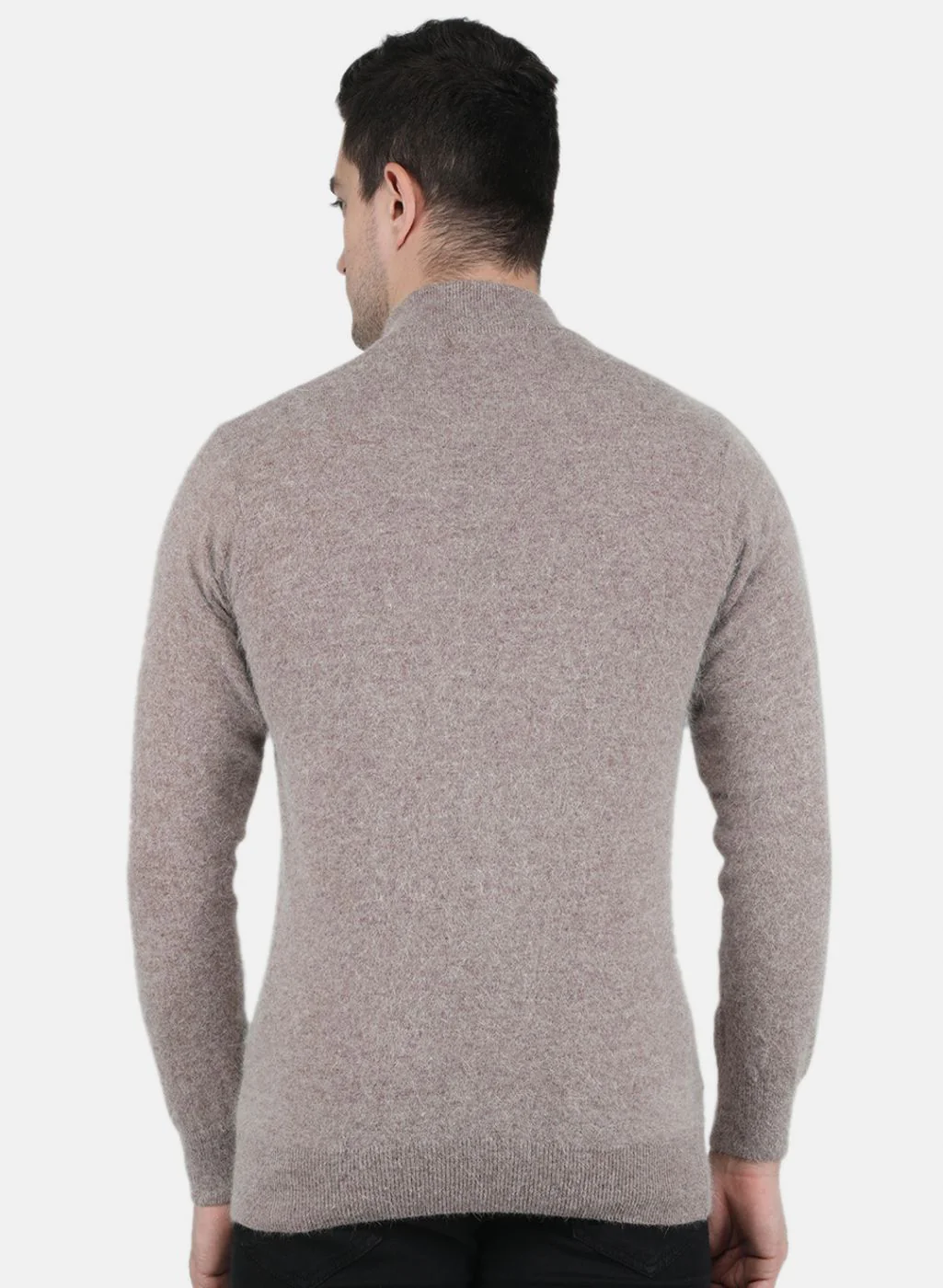 Men Beige Solid Pullover - Image 3
