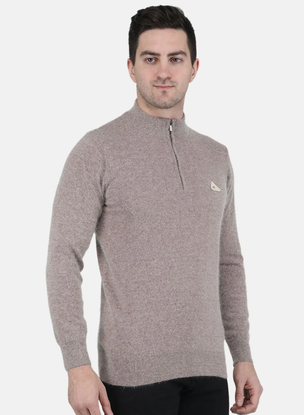 Men Beige Solid Pullover - Image 6