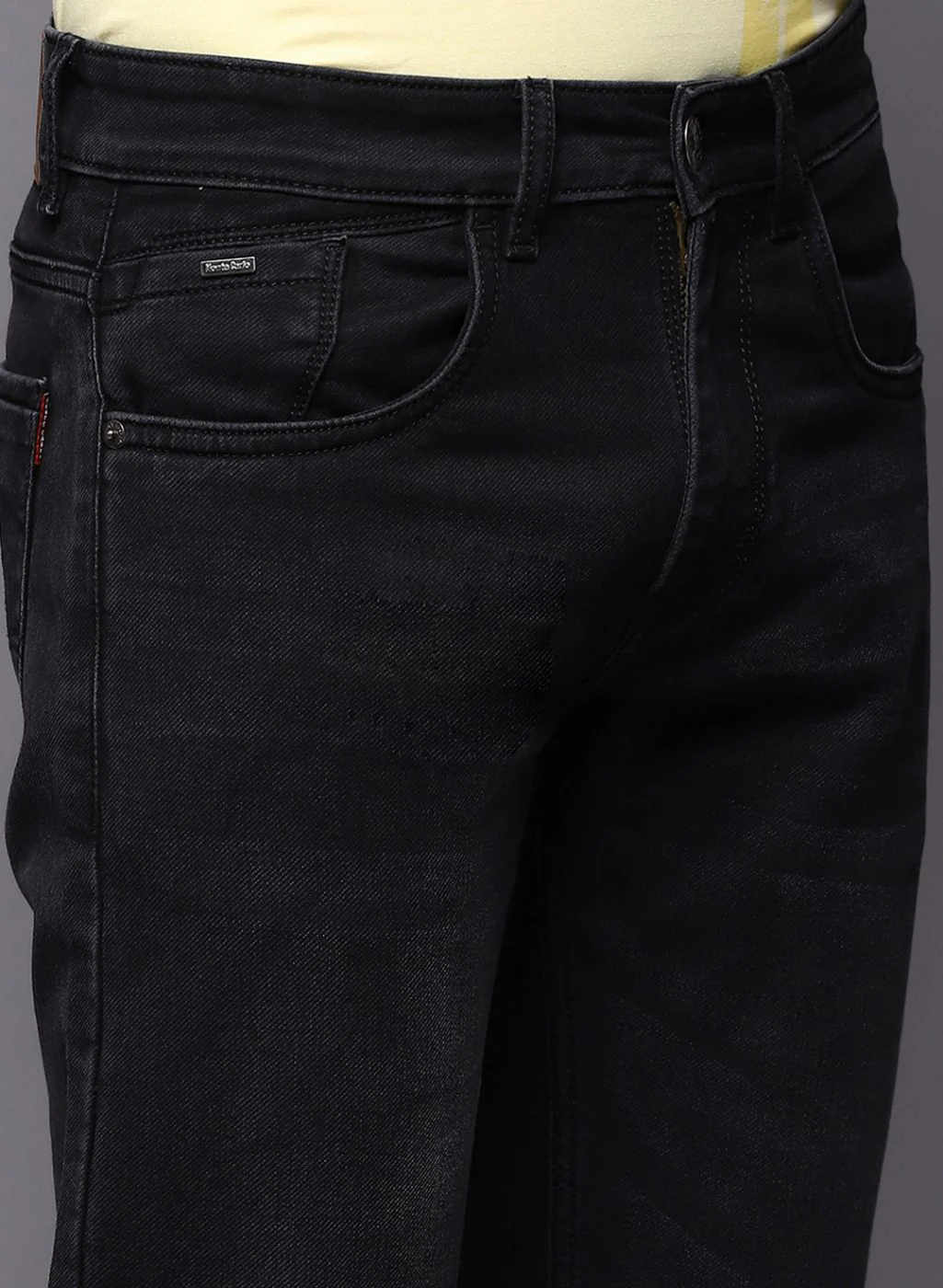 Men Black NArrow Fit Denim - Image 6