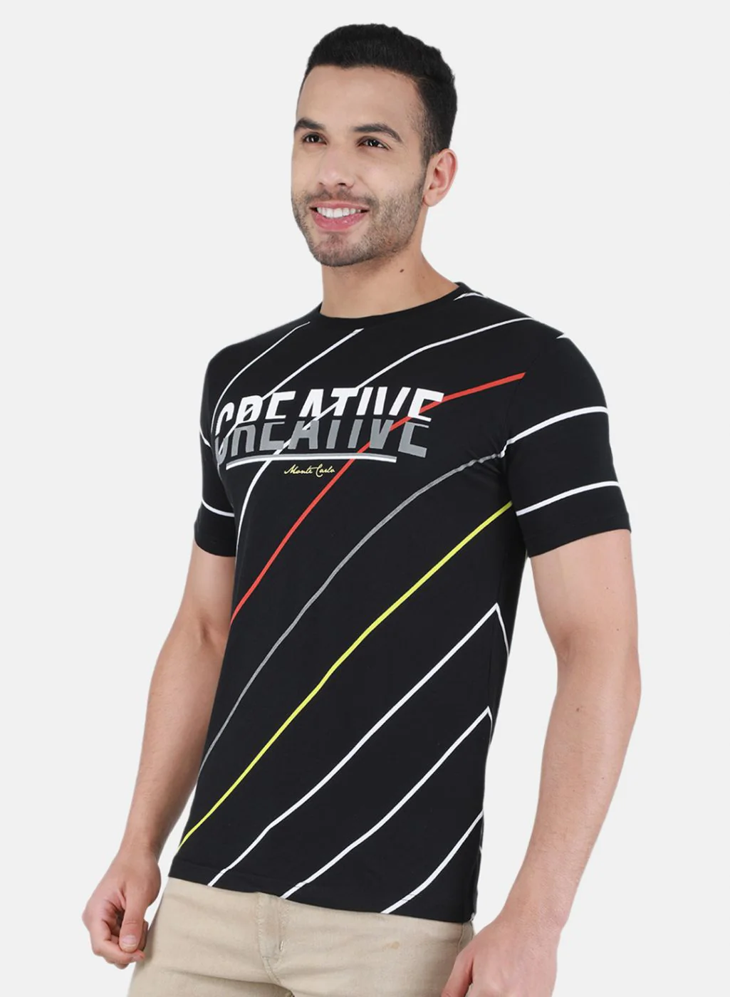 Men Black Printed T-Shirt - Image 2