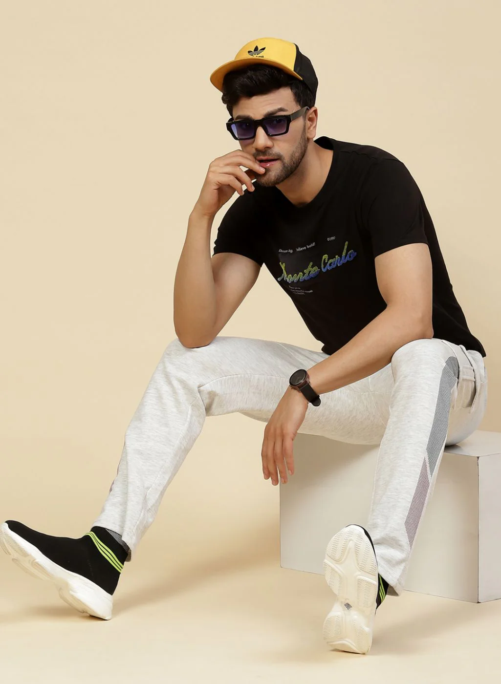 Men Black Printed T-Shirt - Image 2
