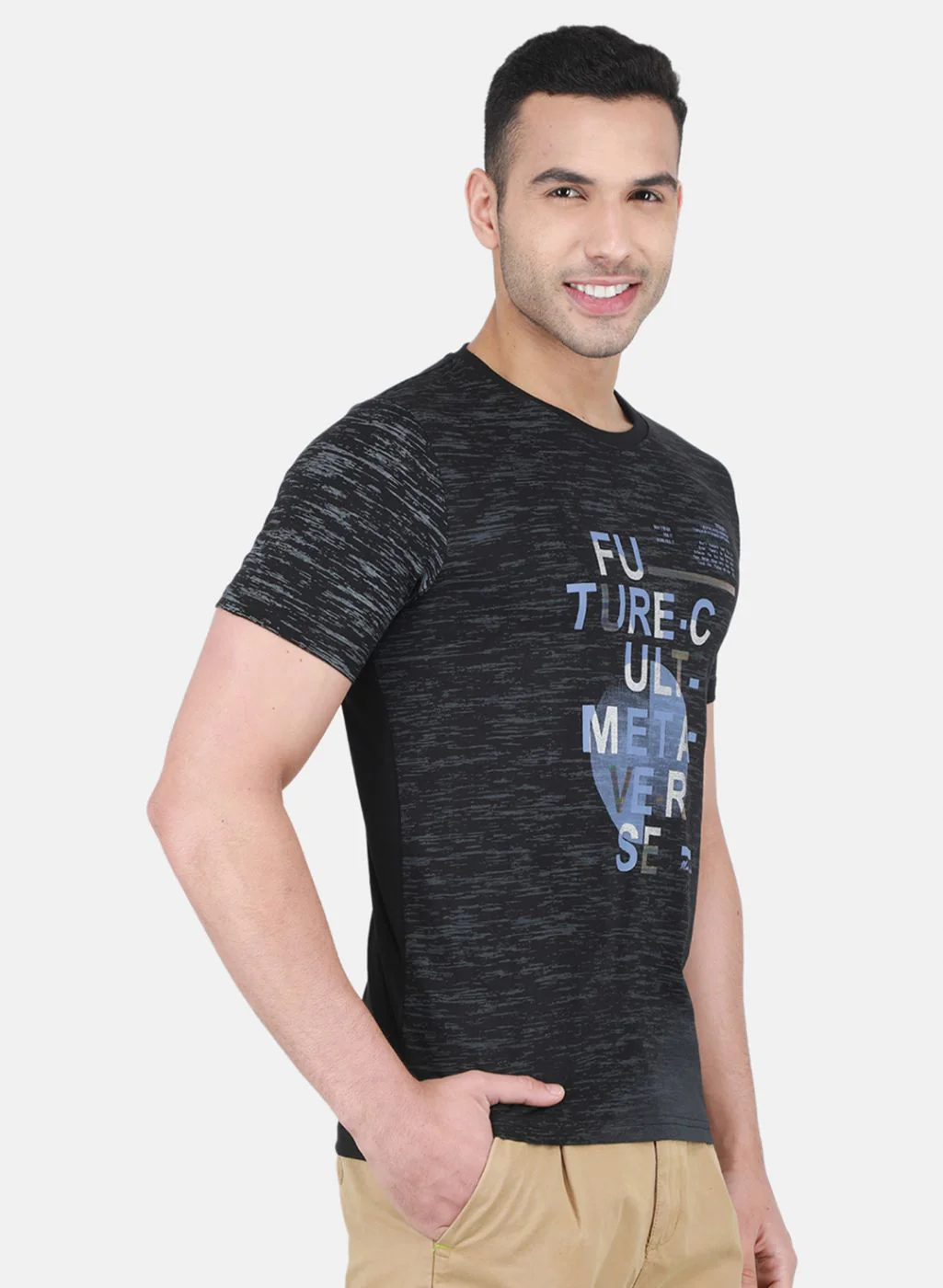 Men Black Printed T-Shirt - Image 6