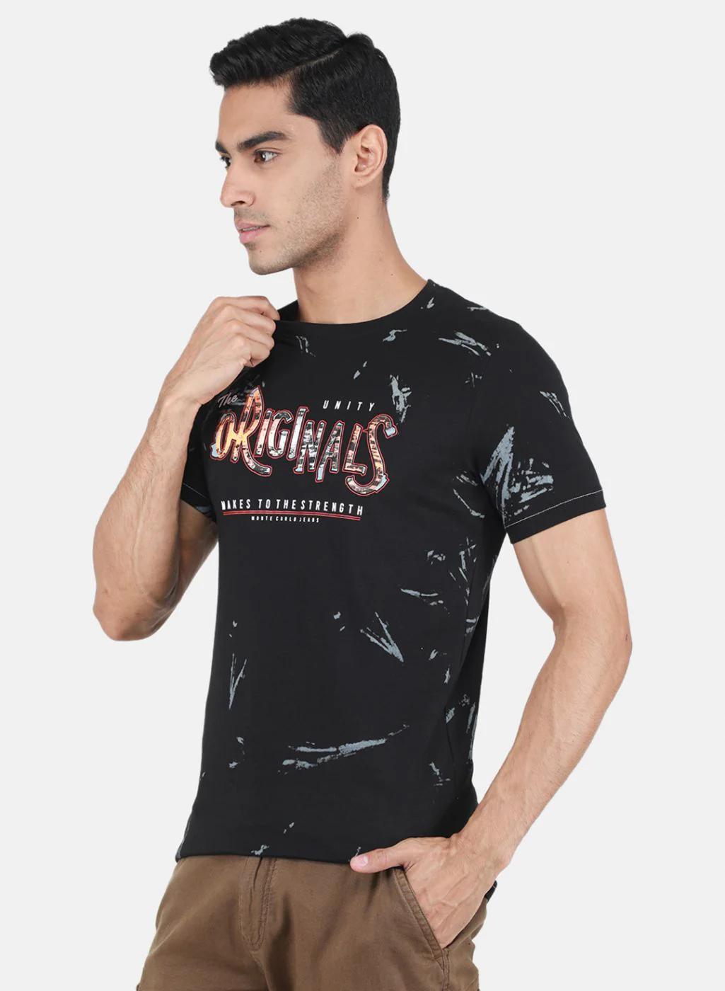 Men Black Printed T-Shirt - Image 2