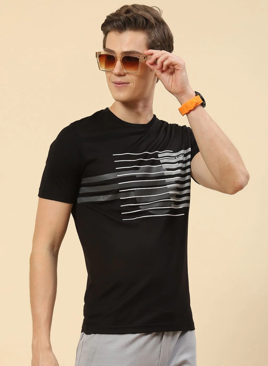 Men Black Printed T-Shirt - Image 3