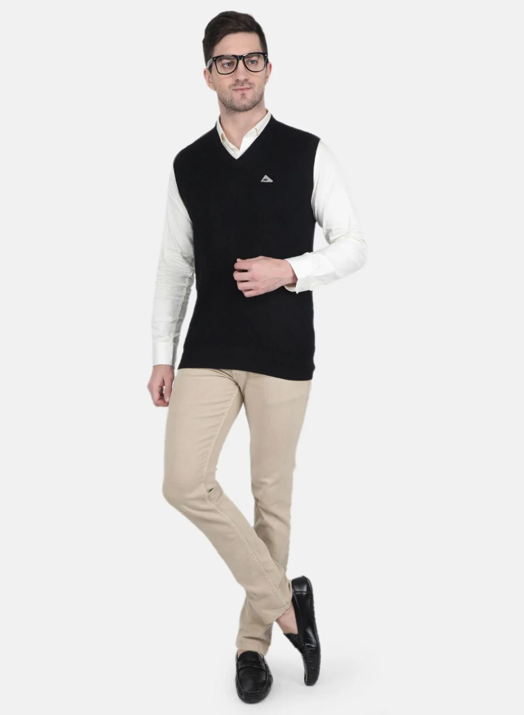 Men Black Self Design Sweater - Image 4