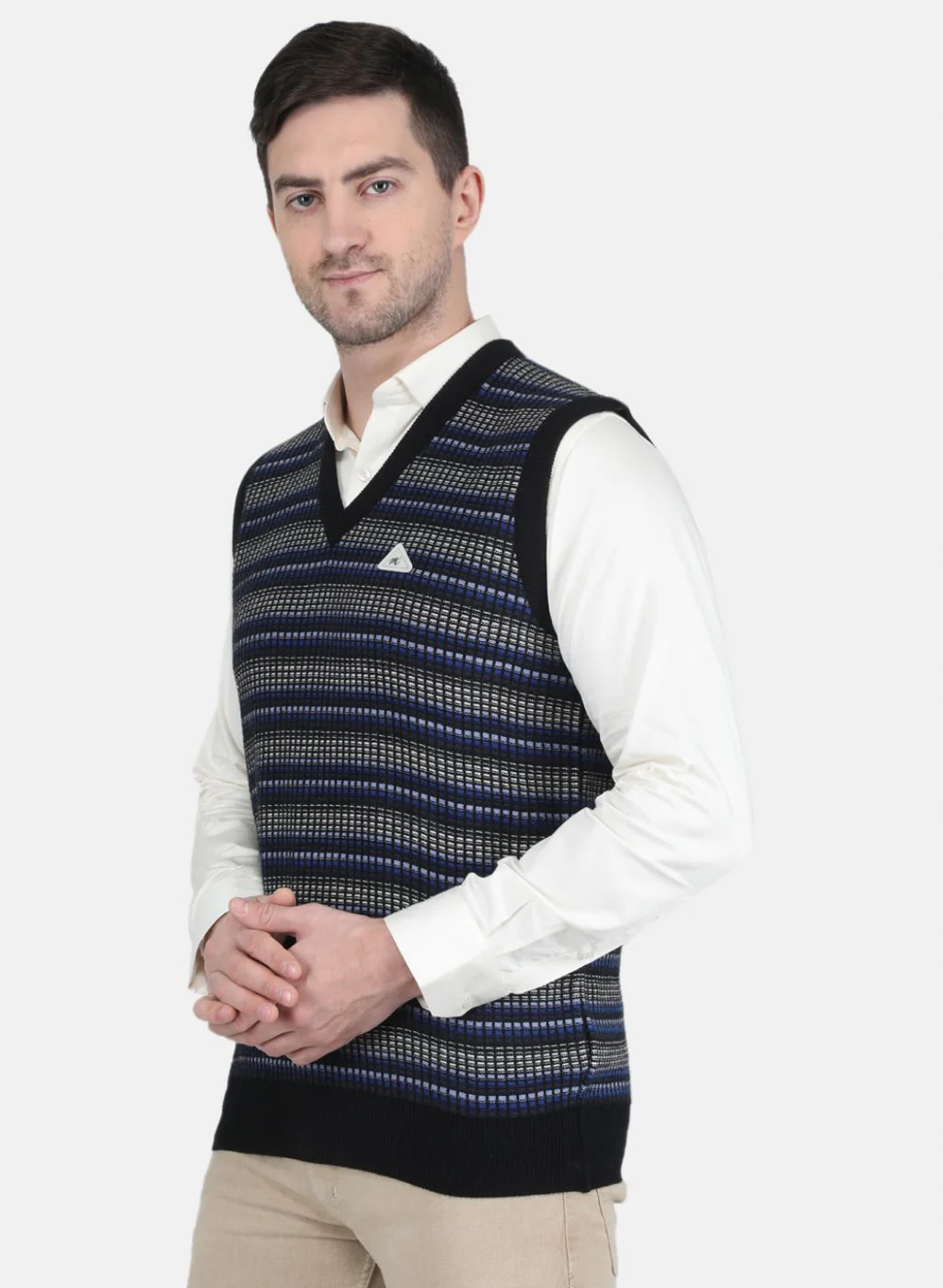 Men Black Self Design Sweater - Image 2