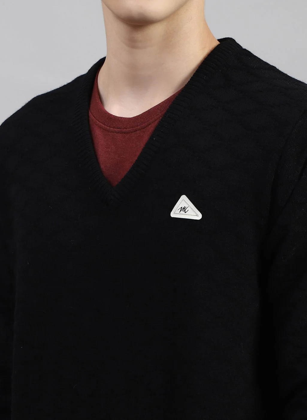 Men Black Self Design Wool blend Pullover - Image 6