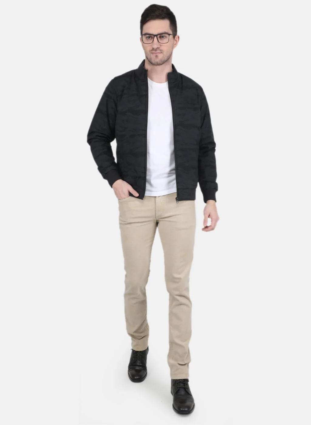 Men Black Solid Jacket - Image 4