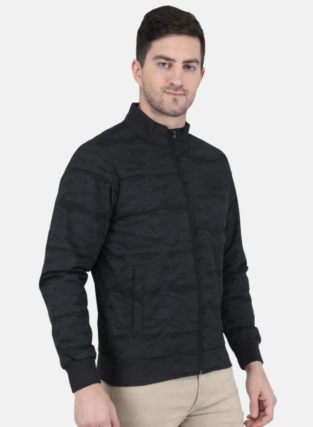 Men Black Solid Jacket - Image 6