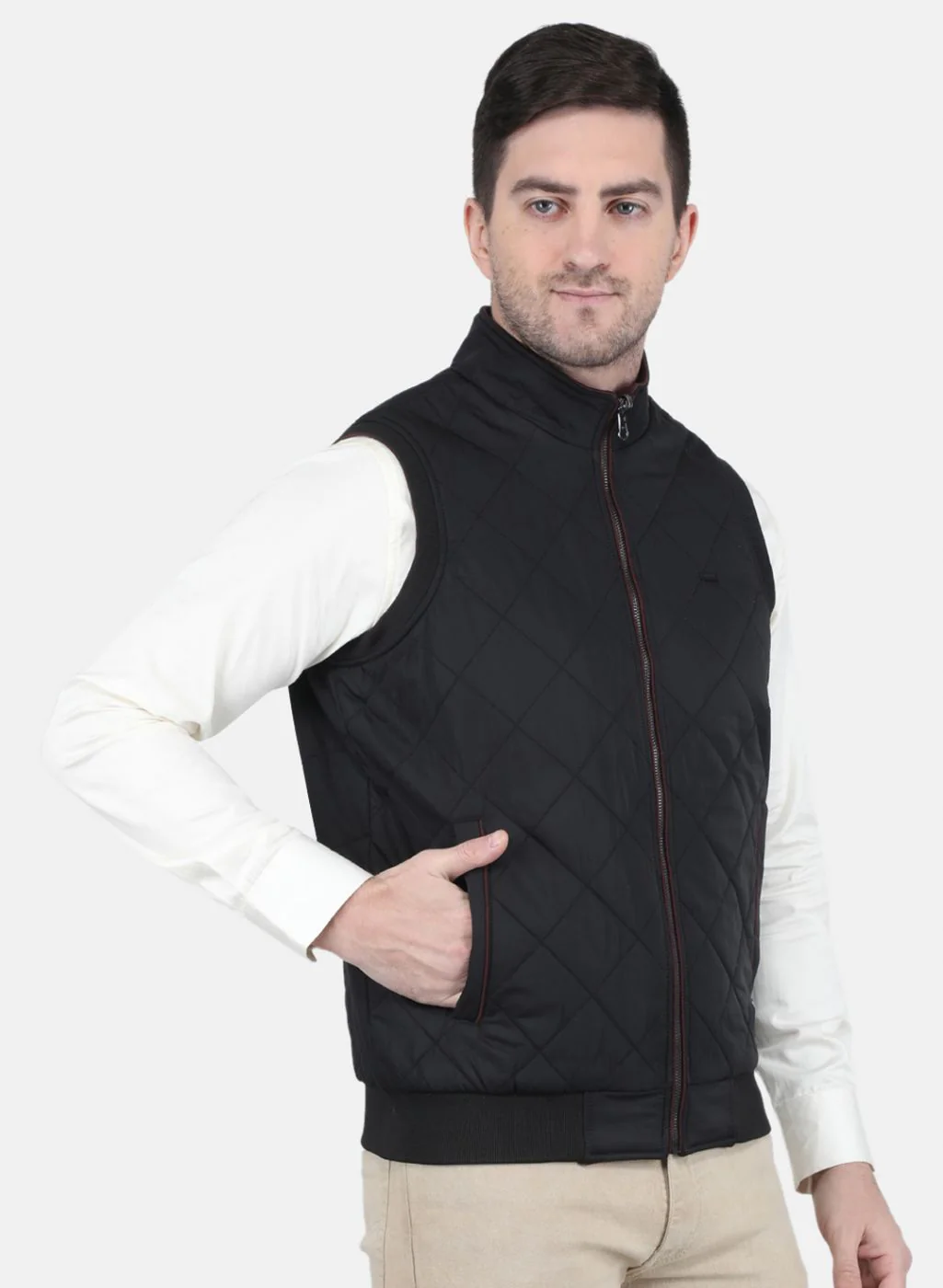 Men Black Solid Jacket - Image 6