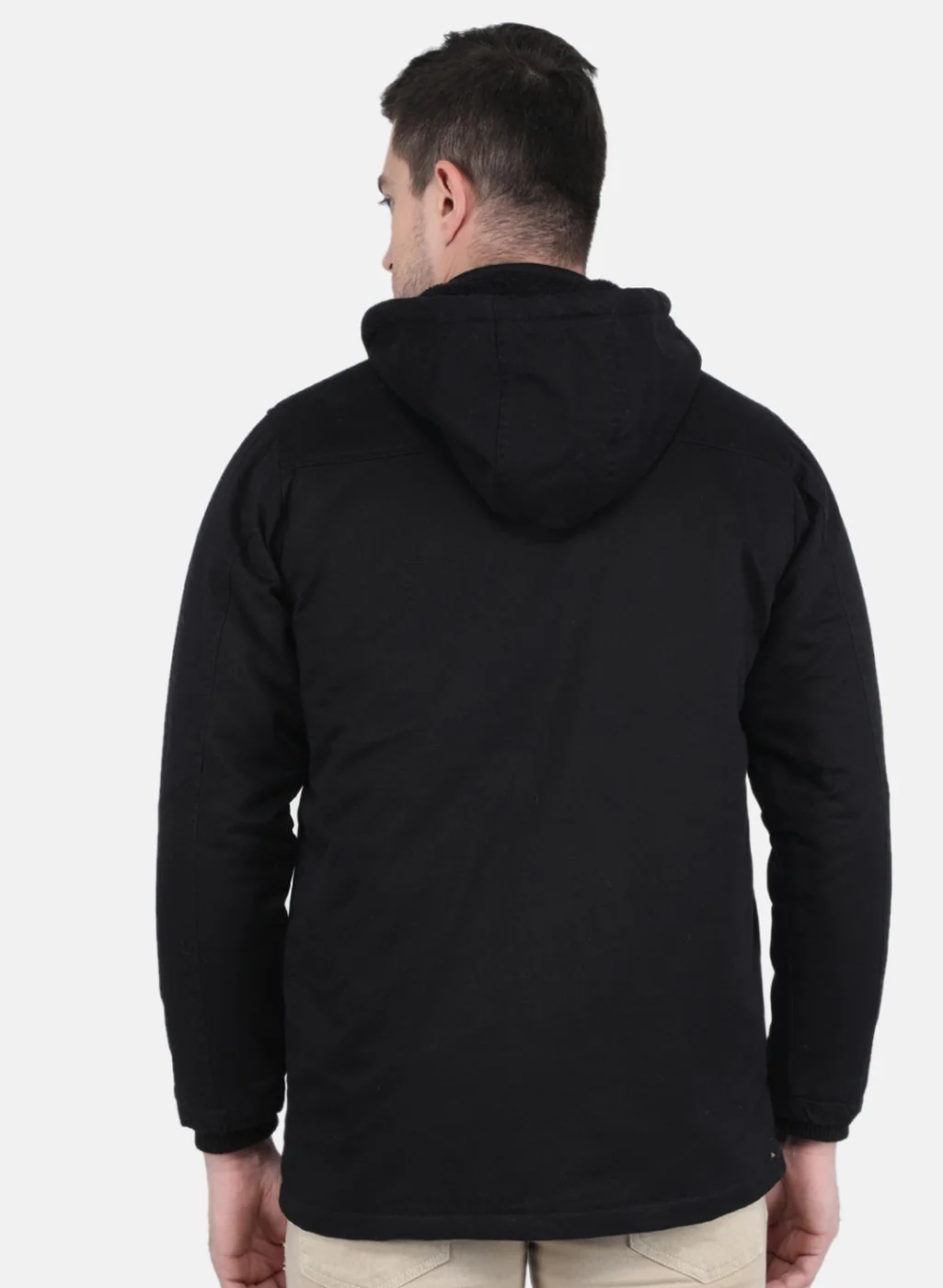 Men Black Solid Jacket - Image 3
